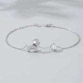 Furry Friend's Sparkle: Sterling Silver Dog & Diamond Bracelet